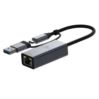 Amkette Super-Speed USB 3.0 + Type-C to RJ45 Gigabit Ethernet Adapter